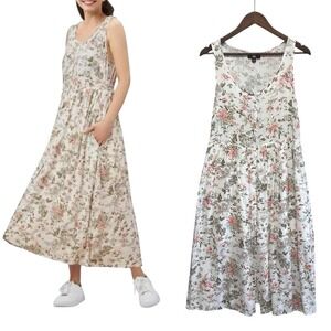 Frye Womens Floral Botanical Button Down Midi Dress Sz M Cottagecore Boho Praire